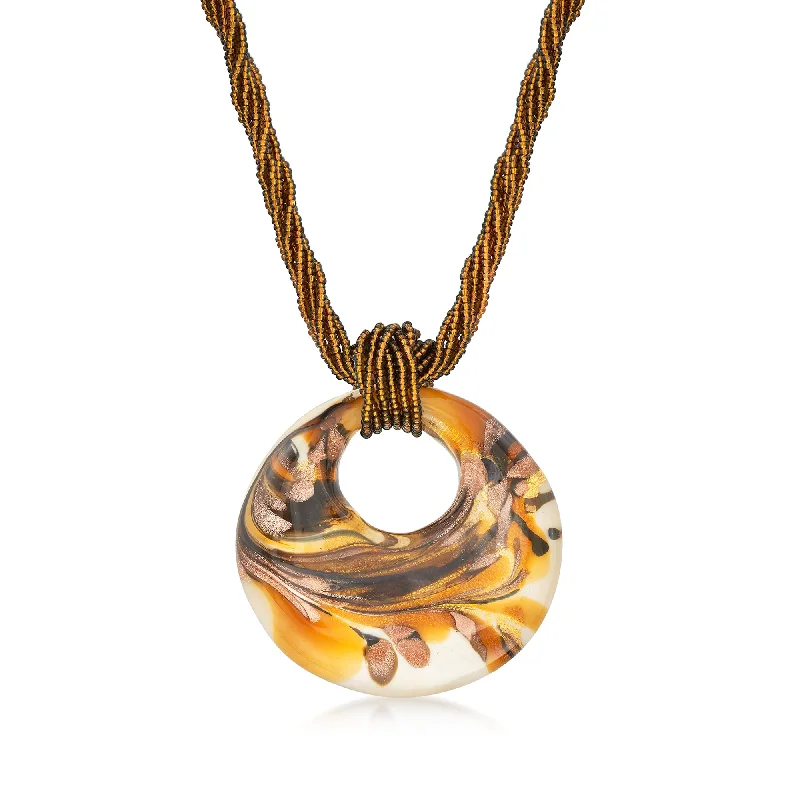 Exclusive Jewelry Discounts – Shop Now For Savings Ross-Simons Italian Murano Glass Pendant Necklace in 18kt Gold Over Sterling