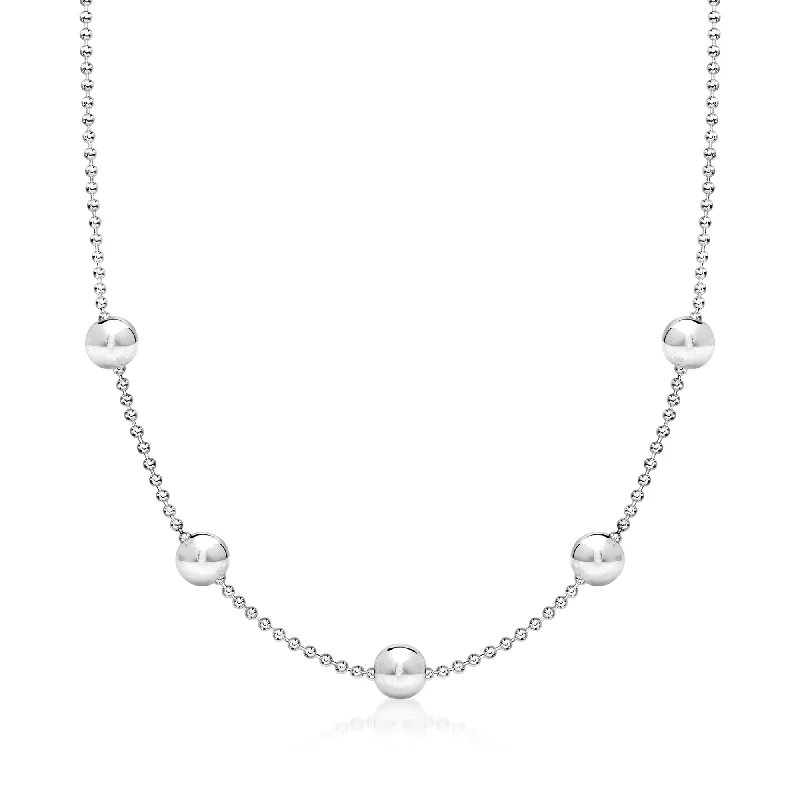 Limited-Stock Jewelry Sale – Once It's Gone, It's Gone Ross-Simons Italian Sterling Silver Bead Station Necklace
