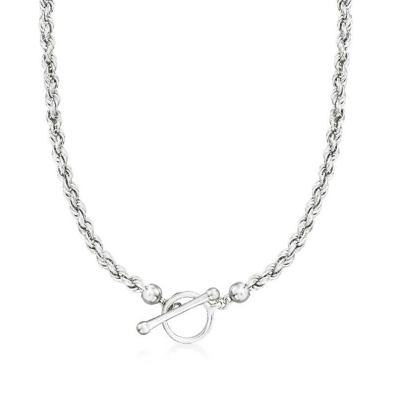 Flash Sale On Exquisite Jewelry – Don't Miss Out Ross-Simons Sterling Silver Rope Chain Toggle Necklace