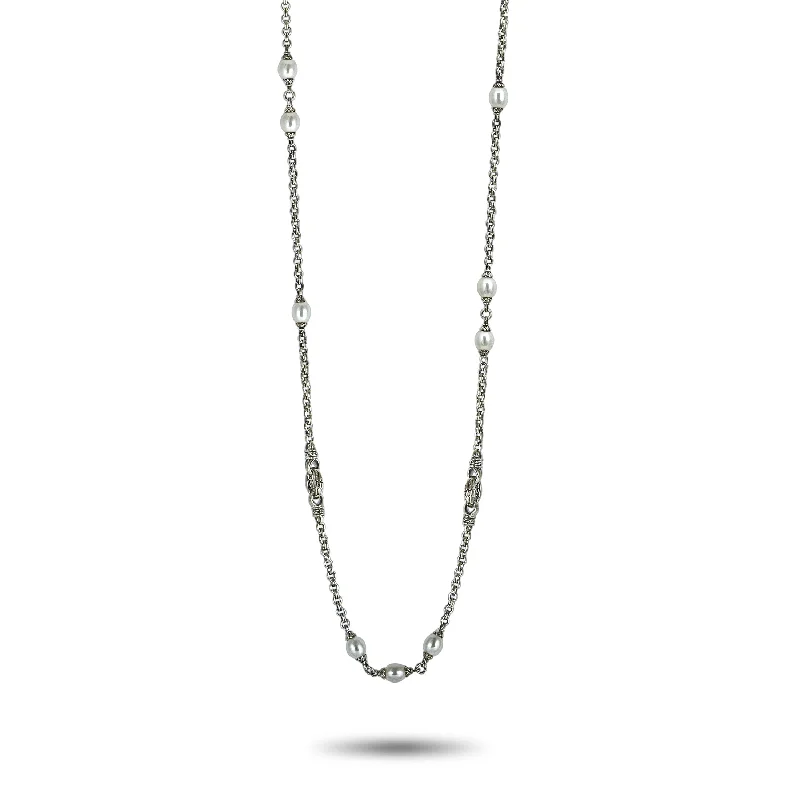 Personalized Jewelry Sale – Unique Pieces At Great Prices Scott Kay Sterling Silver and Pearl Chain Long Necklace