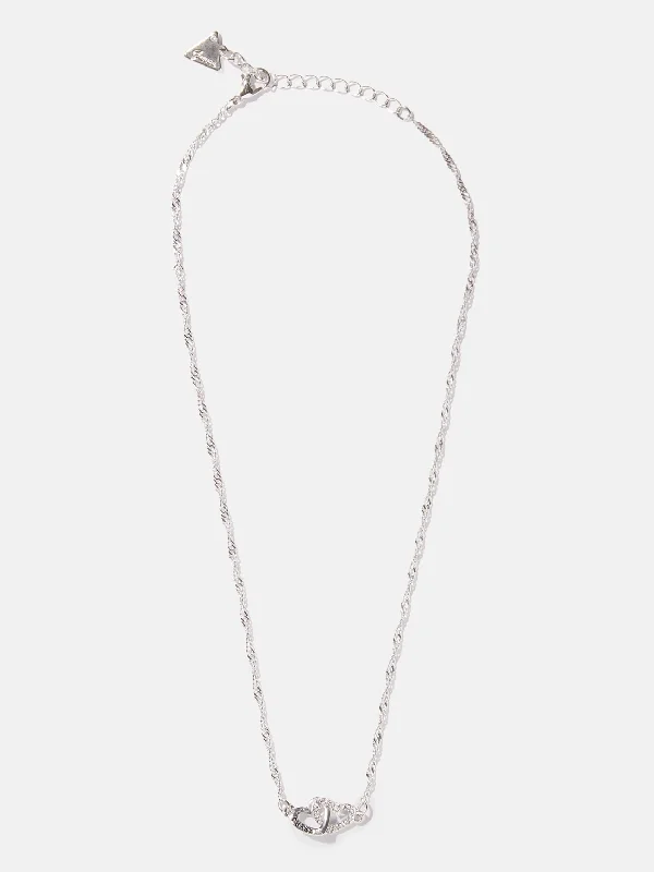 Fashion-Forward Jewelry At Exclusive Discounts Silver-Tone Interlocking Hearts Necklace