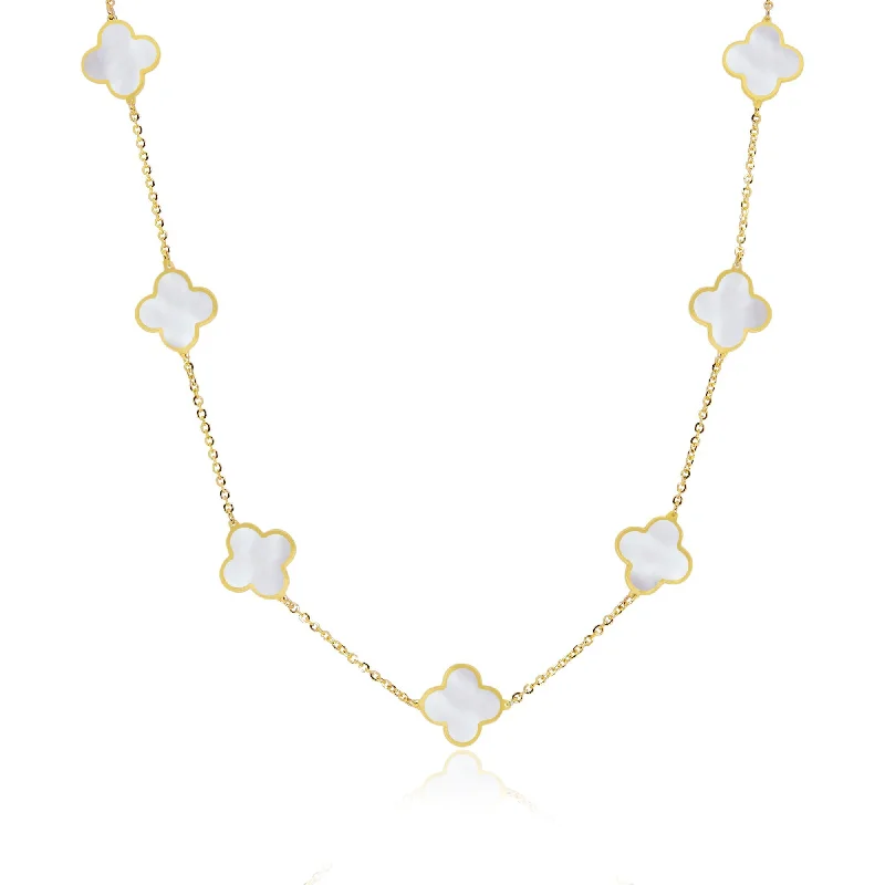 Limited-Stock Jewelry Sale – Once It's Gone, It's Gone Small Mother of Pearl Clover Necklace