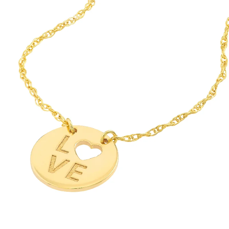 Jewelry Clearance Event – Stock Up Before It's Over So You Cutout Heart/love Mini Disc Adjustable Necklace