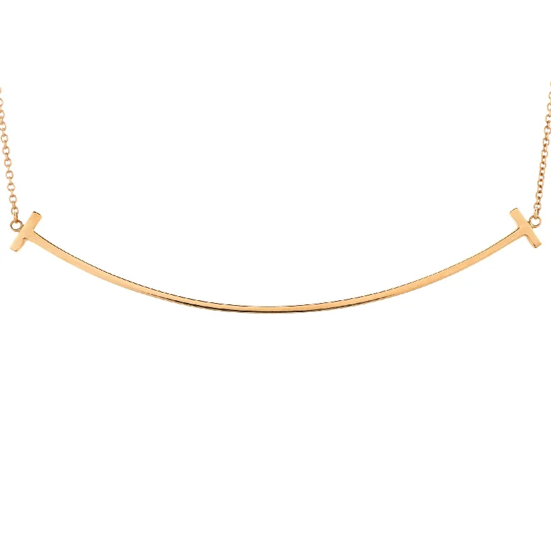 Dazzle With Discounts – Shop Jewelry On Sale T Smile Pendant Necklace 18K Rose Gold Large