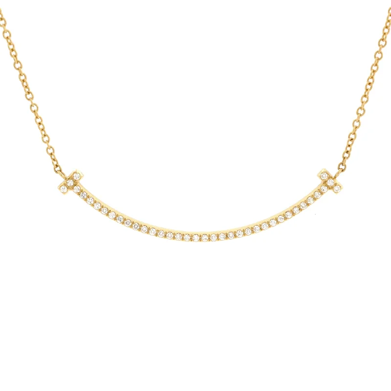 Once-A-Year Jewelry Deals – Shop Before They’Re Gone T Smile Pendant Necklace 18K Yellow Gold and Diamonds Small
