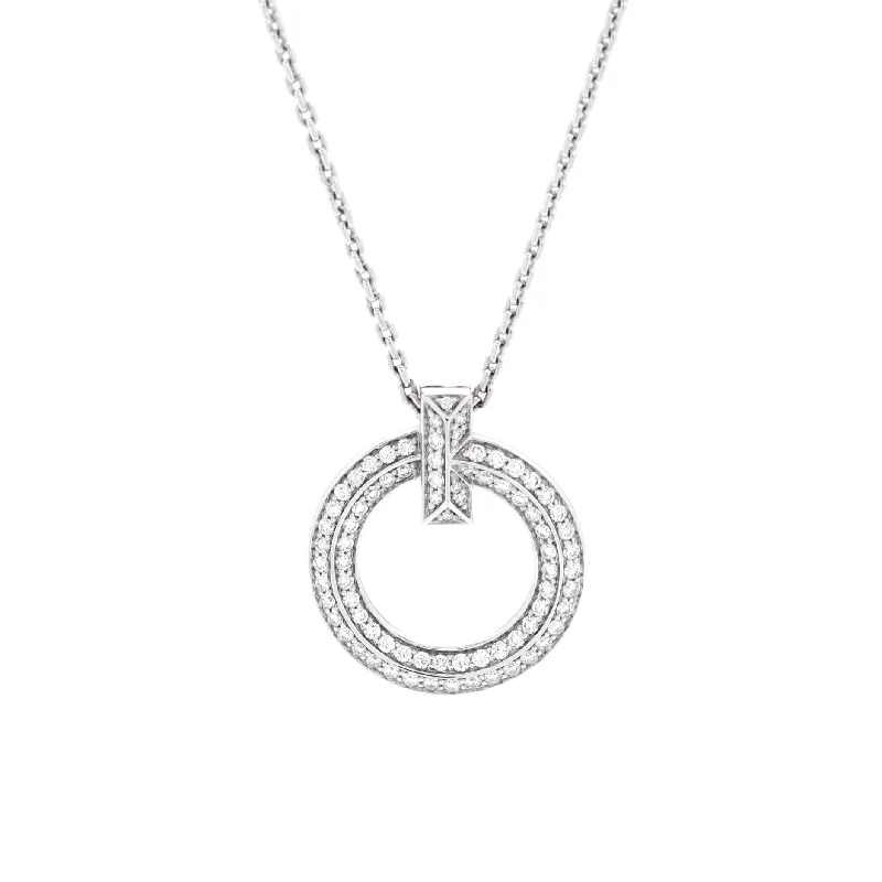 Elegant Jewelry, Affordable Luxury – Shop Now T1 Circle Pendant Necklace 18K White Gold and Diamonds