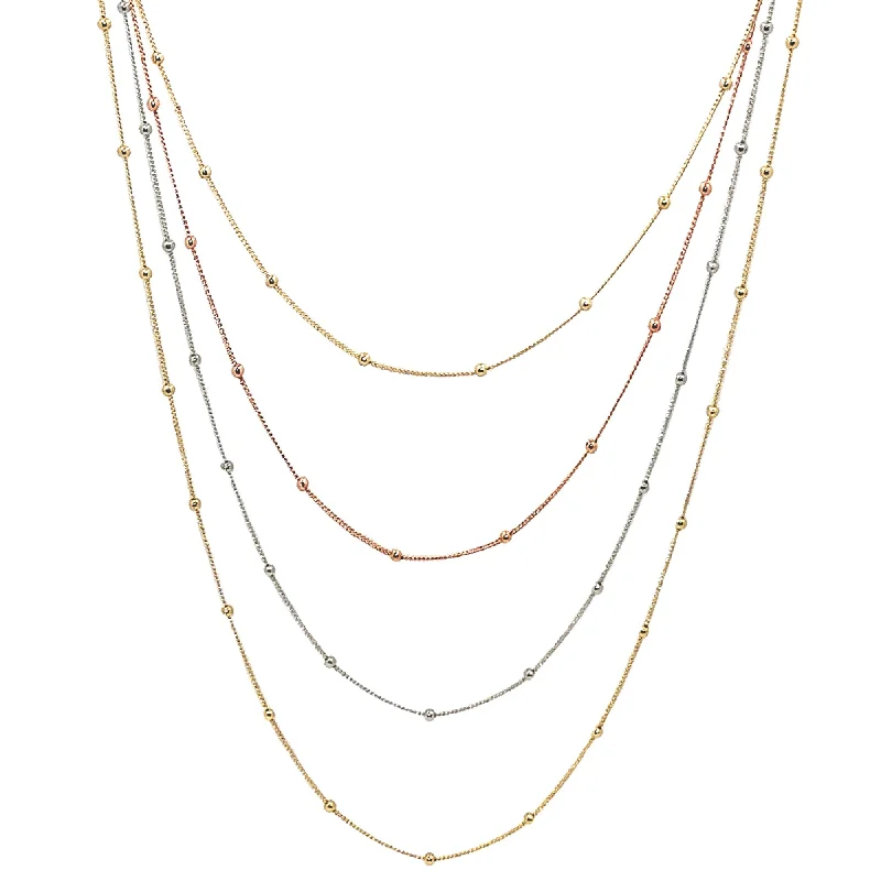 Discover Unique Jewelry With Special Limited-Time Offers TRI COLOR MULTI 4 LAYER NECKLACE