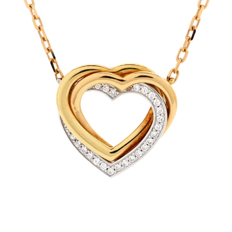 Exclusive Jewelry Markdowns – Limited-Time Offer Trinity de Cartier Heart Pendant Necklace 18K Tricolor Gold with Diamonds