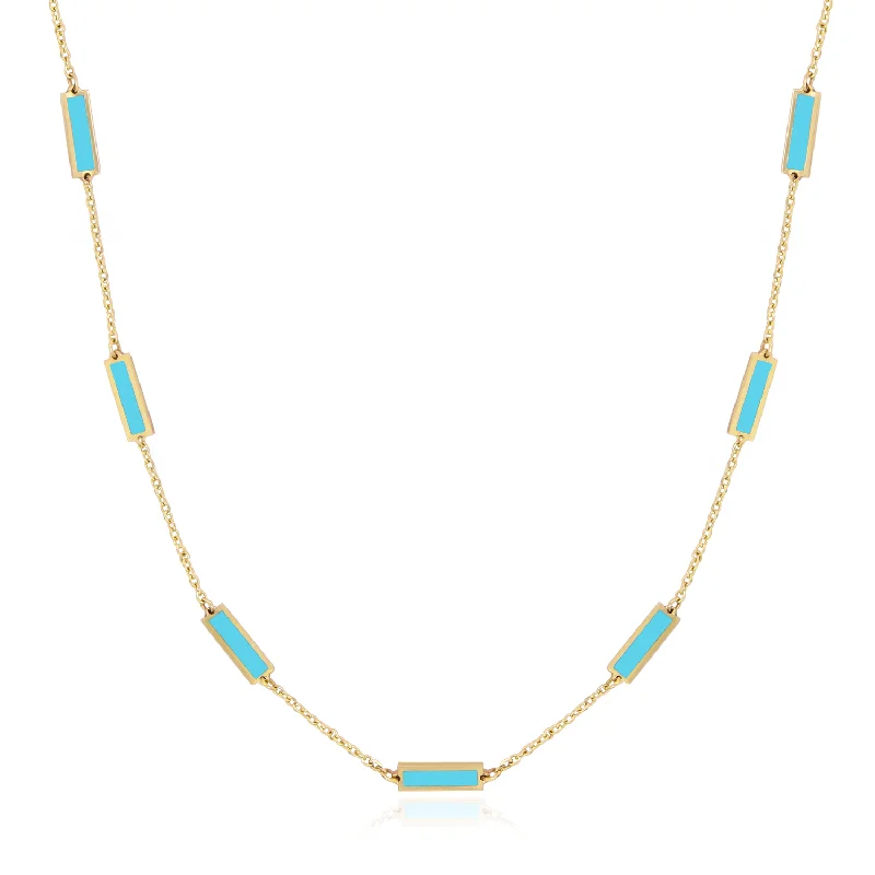 Shop Stylish Jewelry Now And Save Big Turquoise Bar Chain Necklace