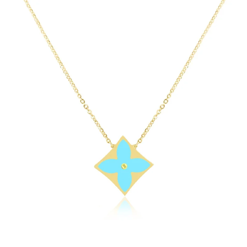 Premium Diamond Jewelry At Once-In-A-Lifetime Discounts Turquoise Luxe Flower Necklace