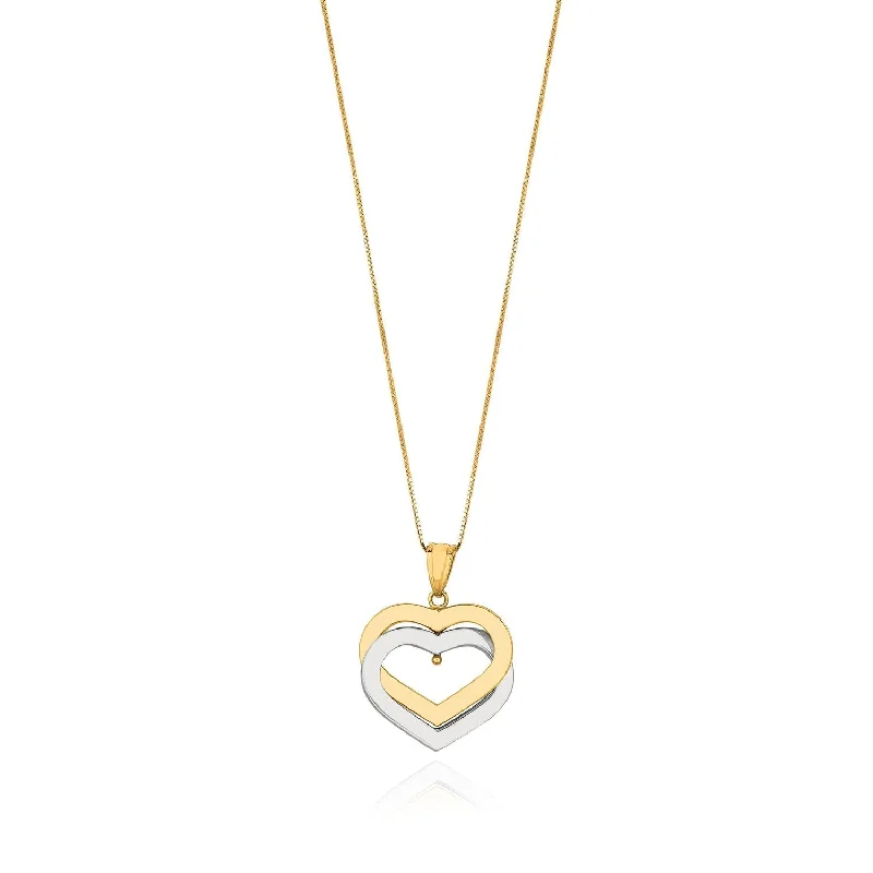 Timeless Elegance, Temporary Discounts – Act Fast Two Tone Double Golden Heart Necklace