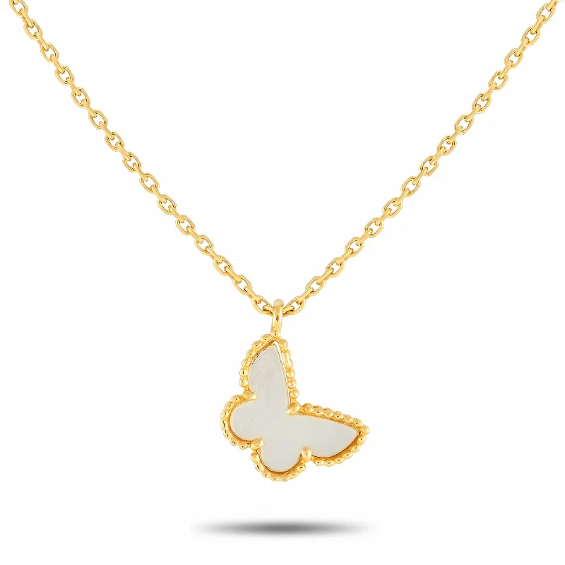Sparkle For Less – Shop Our Limited-Time Jewelry Deals Van Cleef & Arpels Sweet Butterflies 18K Yellow Gold Alhambra Necklace VC19-110624