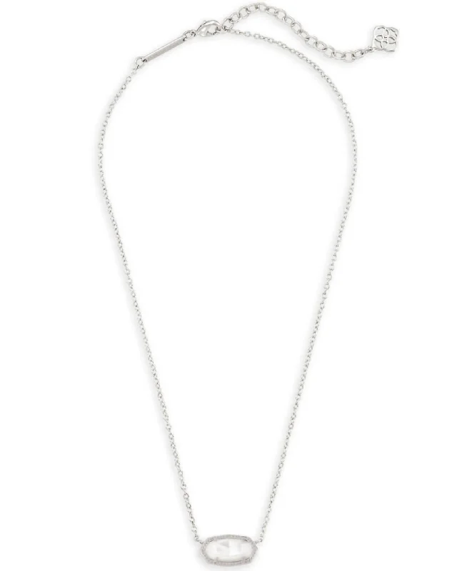 Discounted Luxury Jewelry – Shine Without The Splurge Women's Elisa Short Pendant Necklace In White Opal