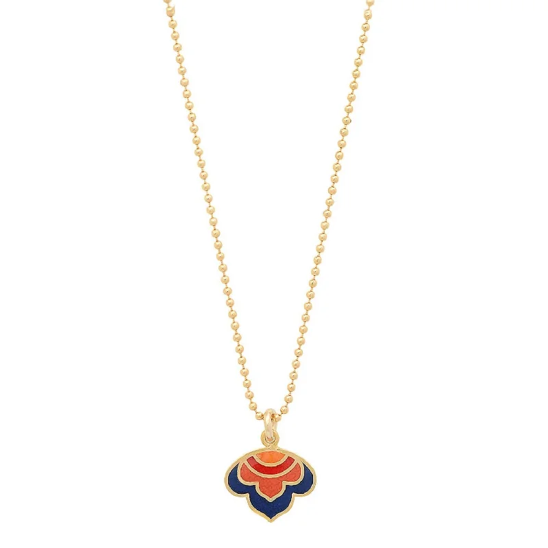 Exclusive Jewelry Sale – Limited-Time Discounts Women's Enameled Lotus Pendant Necklace In Vermeil/reds