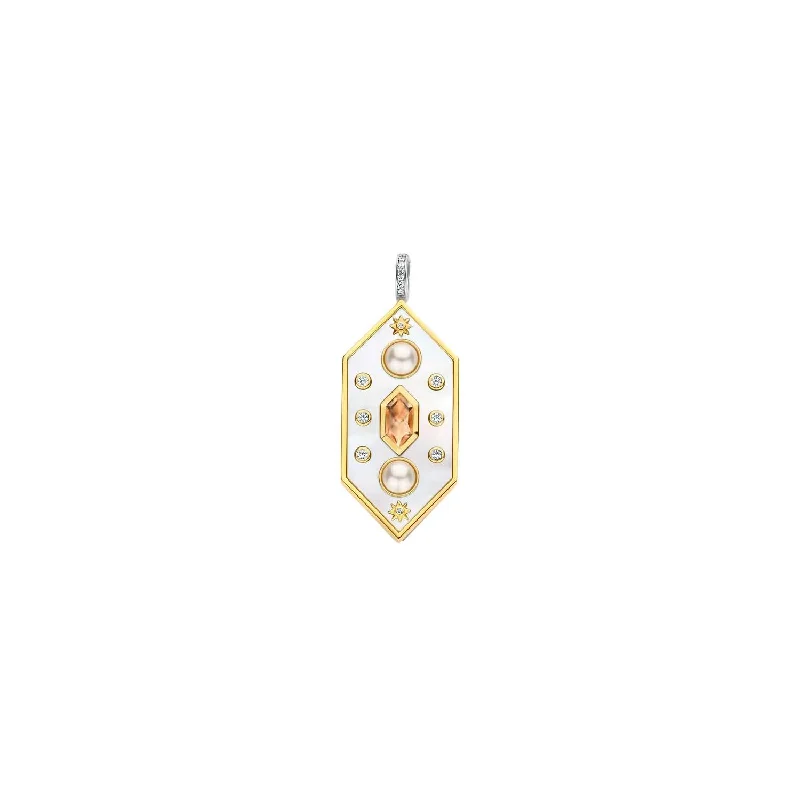 Limited Stock On Premium Jewelry At Low Prices Women's Geometric Mother Of Pearl Pendant In Gold
