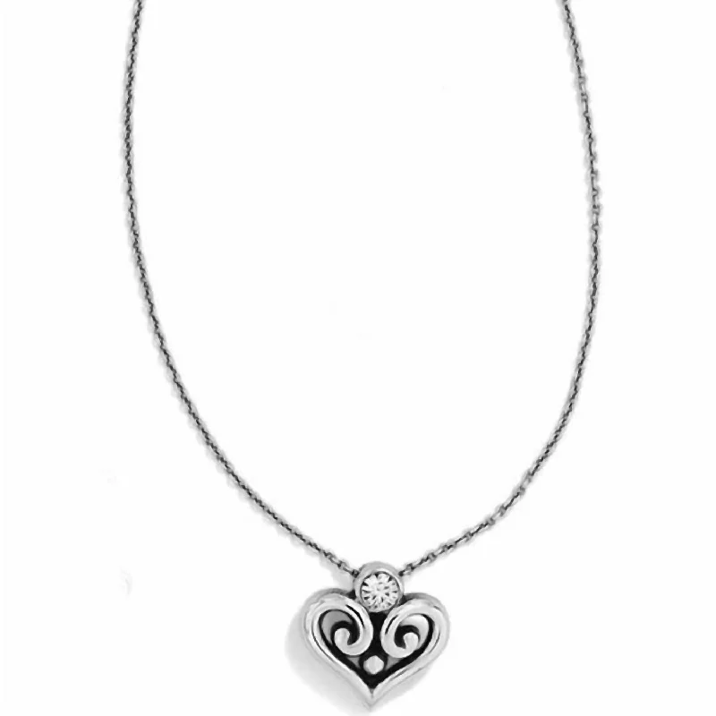 Romantic Heart-Shaped Jewelry For Special Gifts Women's Heart Necklace In Silver