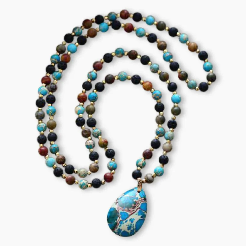 Luxury Jewelry Now At Special Promotional Rates Women's Water Drop Labradorite & Onyx Pendant Necklace In Multicolor