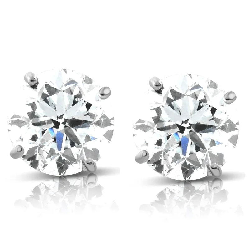 Elegant Jewelry Styles At Budget-Friendly Prices 1.70 cttw 14K White Round Cut Studs Earrings Screw Back