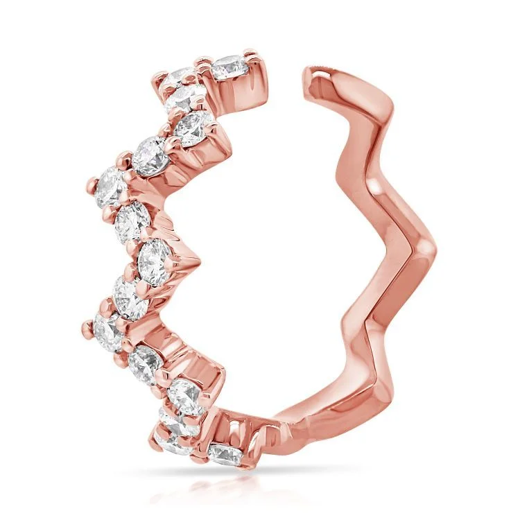 Exclusive Jewelry Sale Event – Shop Now 14k RG 0.90GR CUFF EARRINGS 15 ROUND DIAMONDS 0.22