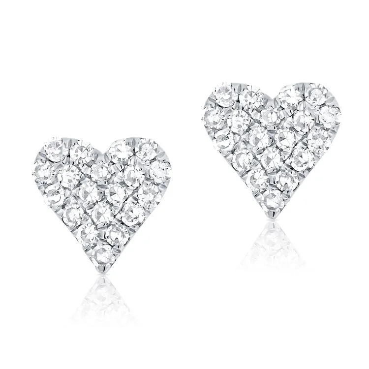 Flash Jewelry Sale – Get Stunning Pieces At Low Prices 14k YG 2.20GR HEART EARRINGS 32 DIAMONDS 0.11