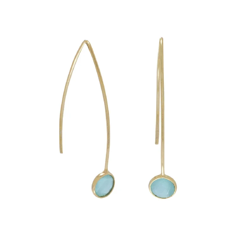 Limited-Stock Jewelry Sale – Once It's Gone, It's Gone 18k Gold Sea Green Quartz Drop Earrings