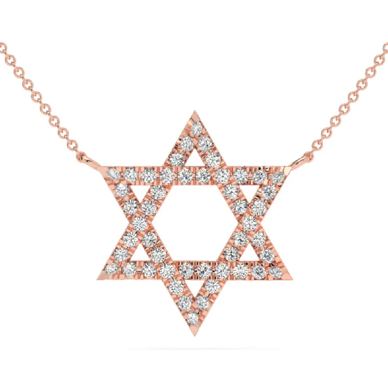 Dazzle With Discounts – Shop Jewelry On Sale 1Ct TW Diamond Jewish Star Pendant 14k Gold Lab Grown Necklace 1" Tall