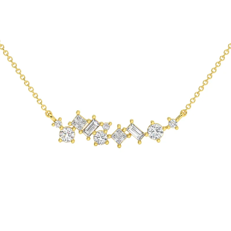 Shop Fine Jewelry With Exclusive Savings 1Ct TW Diamond Mixed Fancy Shape Designer Necklace 14k Gold Lab Grown Pendant