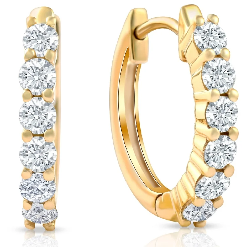 Sparkle For Less – Shop Our Limited-Time Jewelry Deals 3/4 Ct TW Diamond Hoops Women's Earrings in White or Yellow Gold 15mm tall