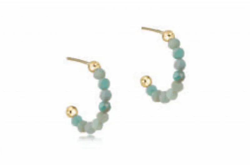 Flash Sale On Stunning Jewelry – Don't Miss Out Beaded Gemstone 1" Post Hoop Earrings In Amazonite