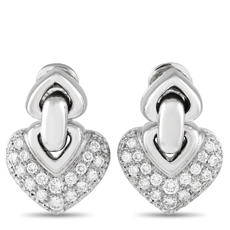 Exclusive Jewelry Offers – Sparkle For Less Bvlgari Doppio 18K White Gold 2.25ct Diamond Earrings BV02-072224