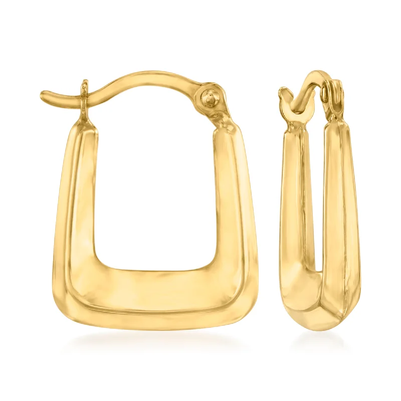 Stunning Jewelry At A Fraction Of The Price Canaria 10kt Yellow Gold Squared Huggie Hoop Earrings