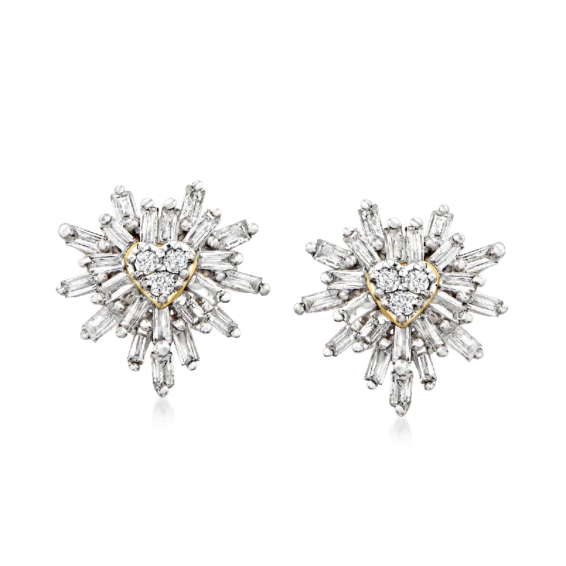 Jewelry Deals That Sparkle – Shop Today Canaria Diamond Heart Burst Earrings in 10kt Yellow Gold
