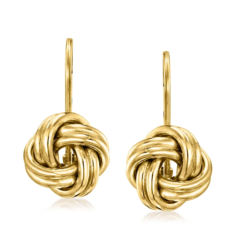 Limited Stock On Premium Jewelry At Low Prices Canaria Italian 10kt Yellow Gold Love Knot Drop Earrings