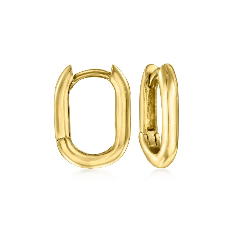 Trending Jewelry Now At Unbeatable Prices Canaria Italian 10kt Yellow Gold Paper Clip Link Huggie Hoop Earrings