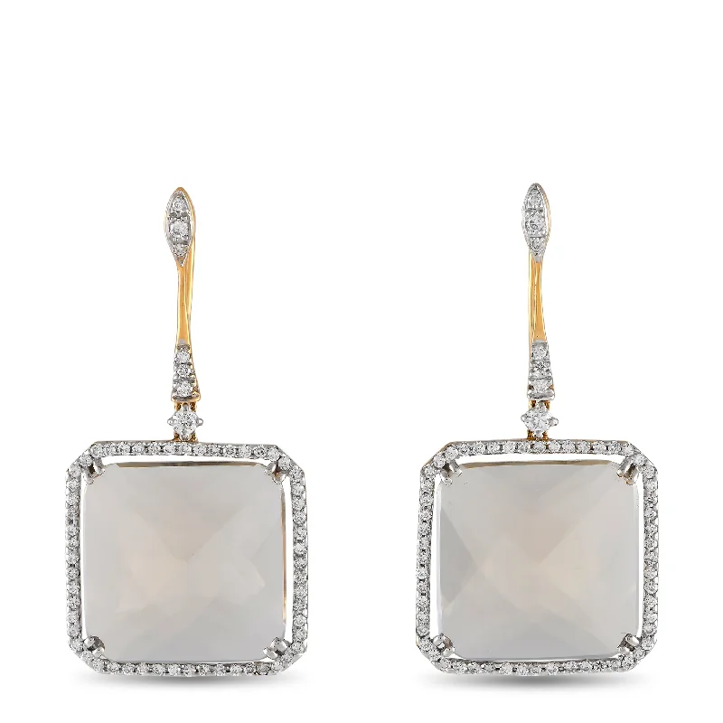 Huge Savings On Timeless Jewelry Collections Casato 18K Yellow Gold 1.10ct Diamond and Smoky Quartz Drop Earrings 200531