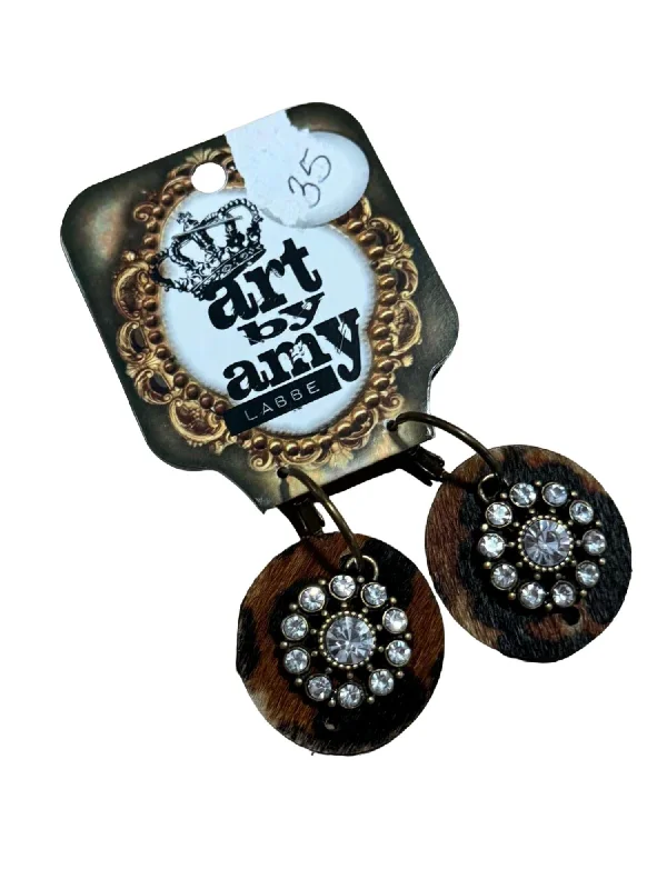 Limited Stock On Premium Jewelry At Low Prices Cheetah Crystal Circle Earrings In Brown Multi