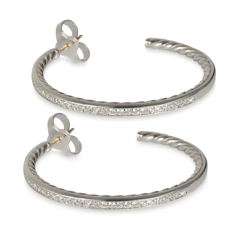 Versatile Layering Jewelry For Effortless Chic David Yurman Petite Pave Collection Earrings in  Sterling Silver 0.64 CTW