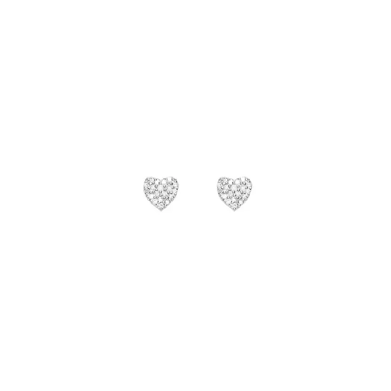 Affordable Elegance – Special Jewelry Sale Now Live Diamond Heart Earrings In Silver