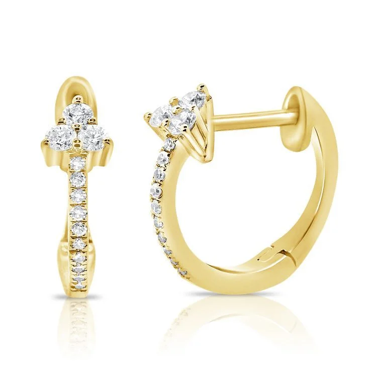 Breathtaking Jewelry, Breathtaking Prices Earrings-HOOPS, 0.18CTS Diamond  14k YG  Diana M