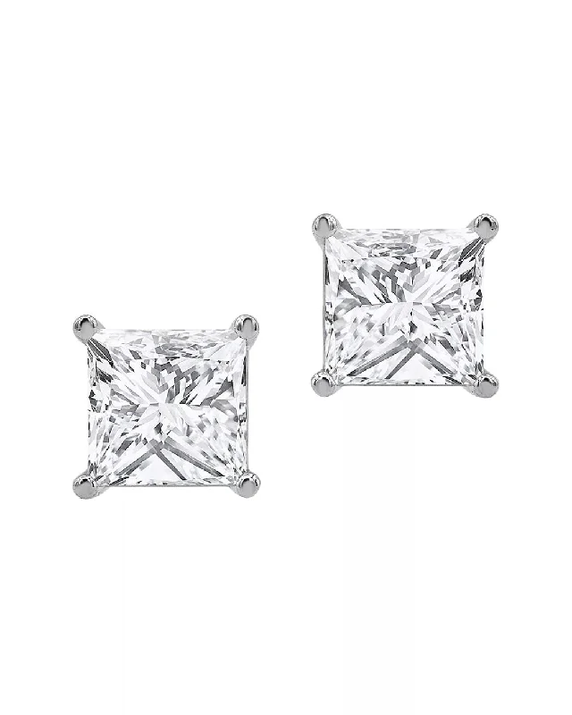 Handcrafted Beauty At Affordable Prices Exquisite 4 Carat Princess Cut Lab-Grown Diamond Studs