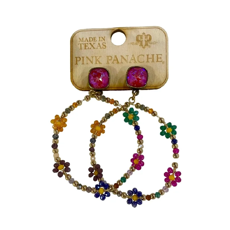 Limited-Time Offer On Premium Jewelry Collections Flower Hoop Earrings In Multi