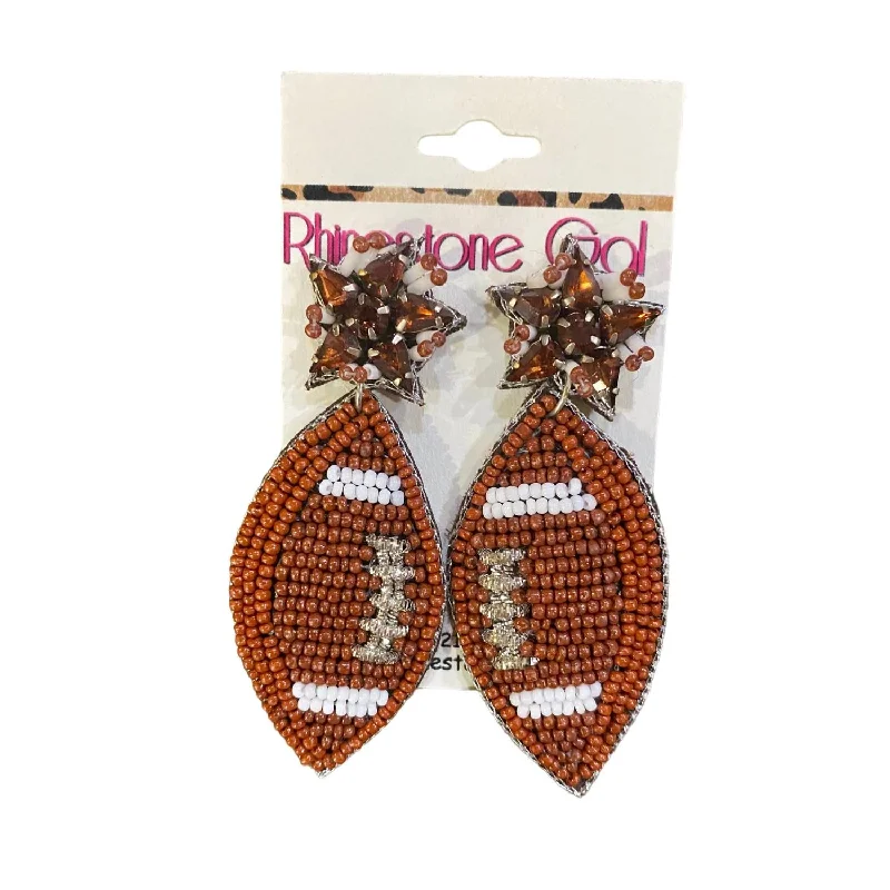 Luxury Jewelry Sale – Elegant Styles At Unbeatable Prices Football Seed Bead Earrings In Brown
