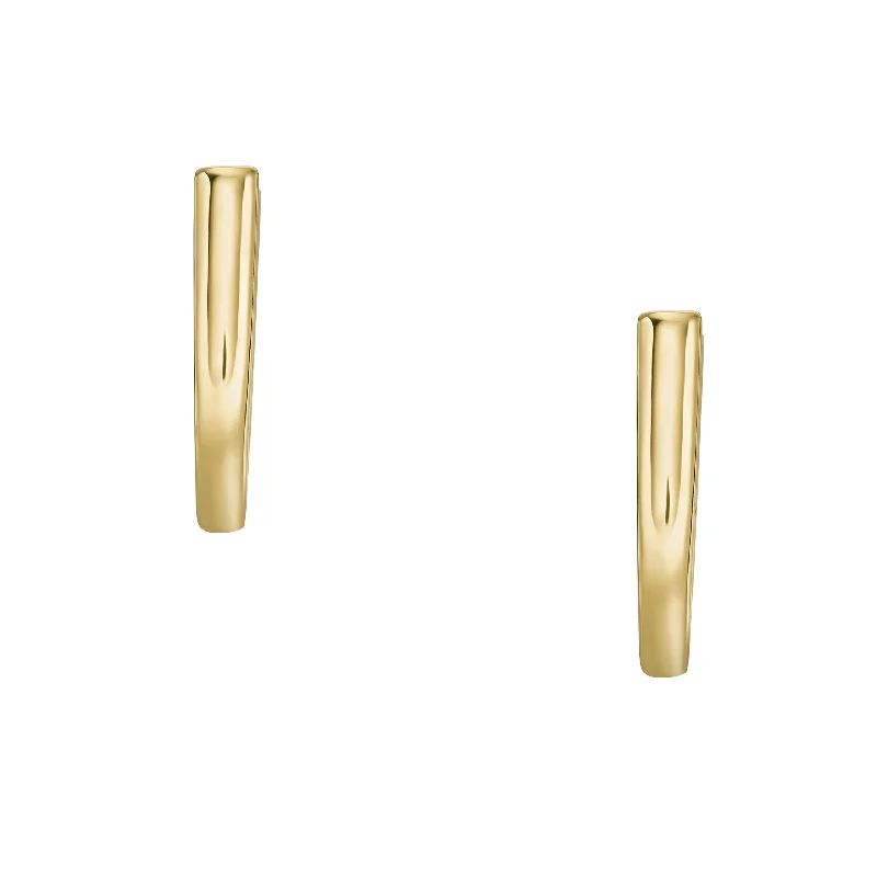 Shop Dazzling Jewelry With Special Promotional Discounts Fossil Women's Heritage Essentials Gold-Tone Stainless Steel Hoop Earrings