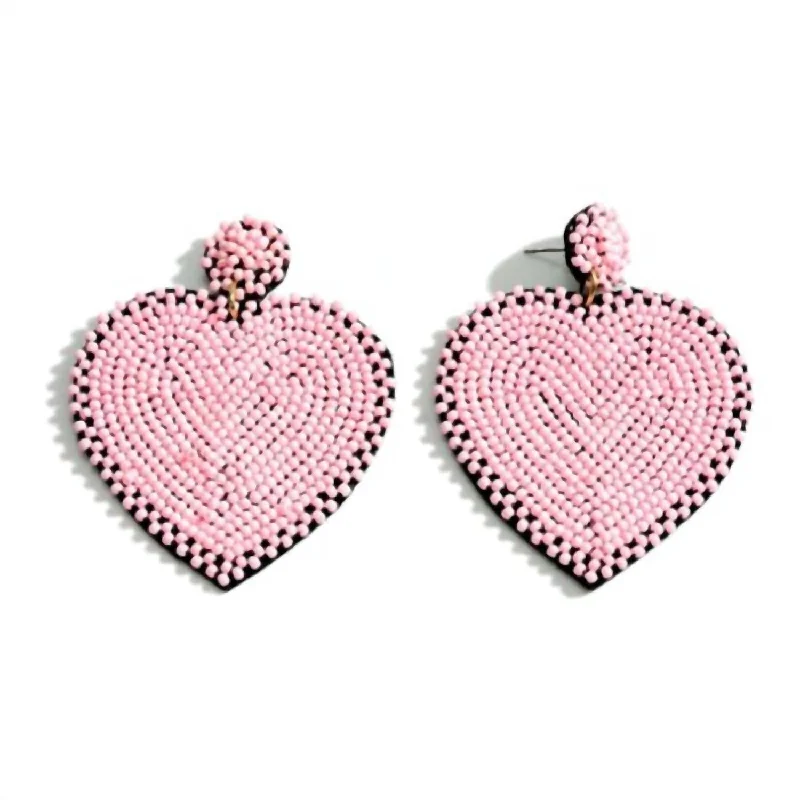 Timeless Beauty, Unbeatable Deals – Jewelry Sale On Heart Seed Bead Earrings In Light Pink