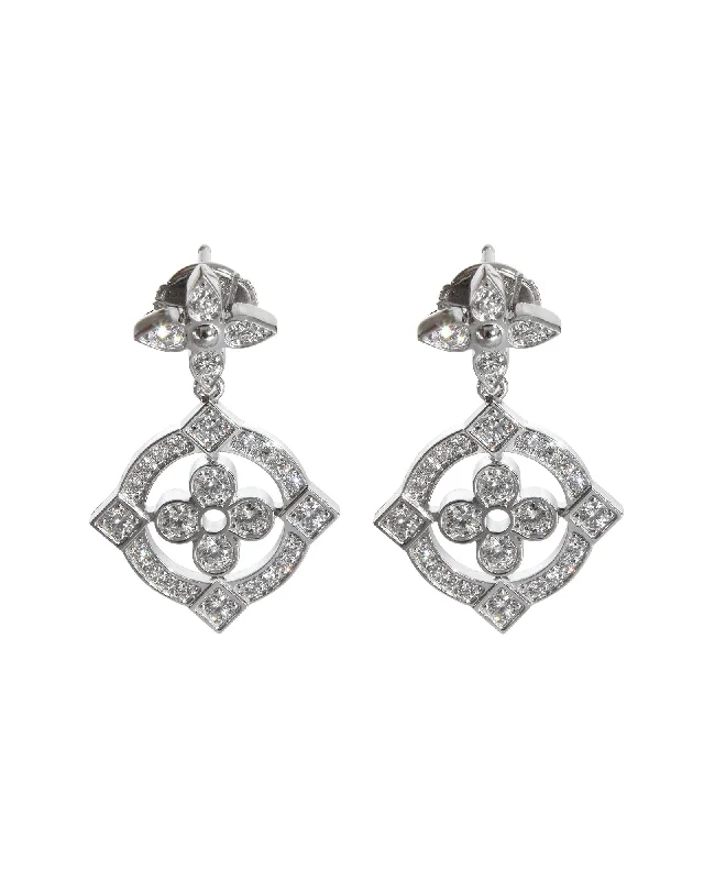 Unmissable Jewelry Sale – Shop Before It's Too Late Louis Vuitton Dentelle Earrings in 18K White Gold 0.80 Ctw