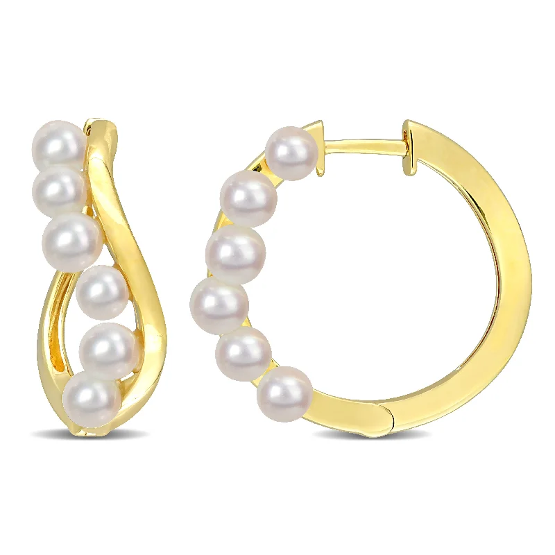 Shine In Style – Shop Jewelry Discounts Today Mimi & Max 3.5-4mm Cultured Freshwater Pearl Hoop Earrings in Yellow Silver