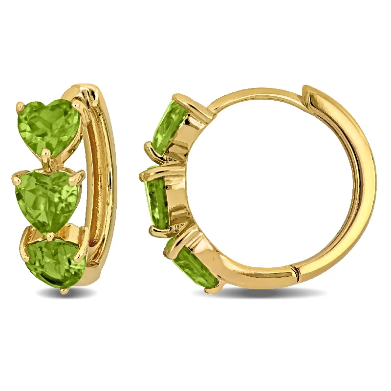 Limited-Time Jewelry Sale – Don't Miss These Deals Mimi & Max 3ct TGW Peridot Triple Heart Hoop Earrings in Rose Plated Sterling Silver