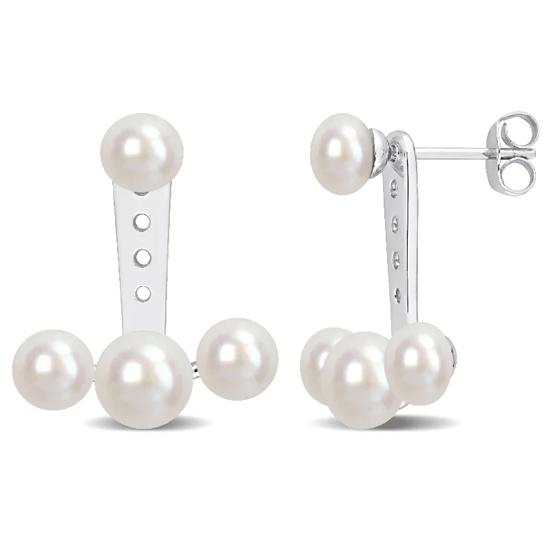 Luxury Meets Affordability – Jewelry Sale Live Now Mimi & Max Cultured Freshwater Pearl Dangle Earrings in 10k White Gold