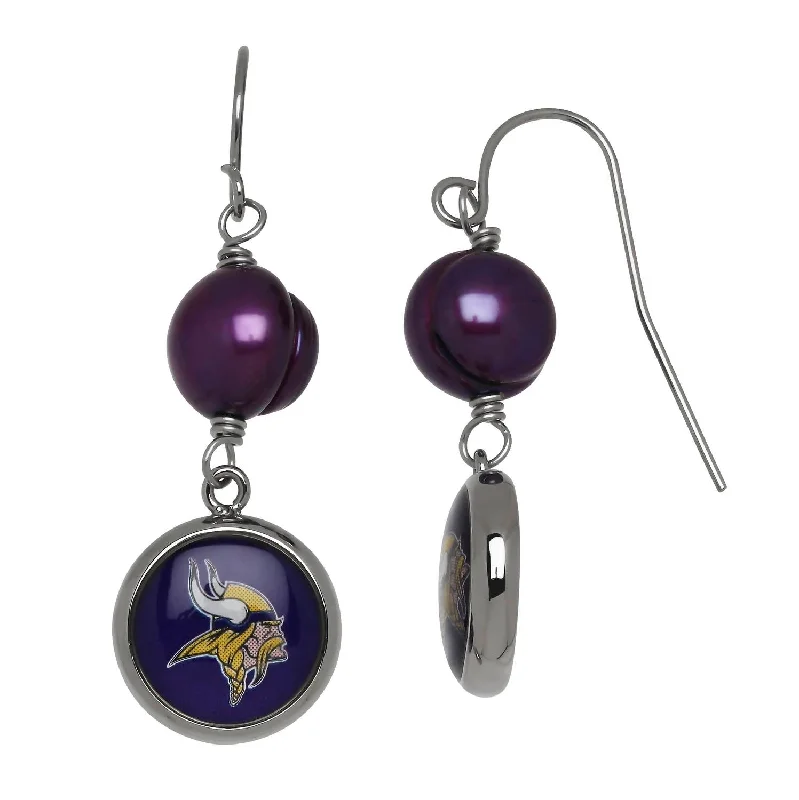 Premium Jewelry Now Available At Special Discounts Minnesota Vikings Earrings In Purple/blue