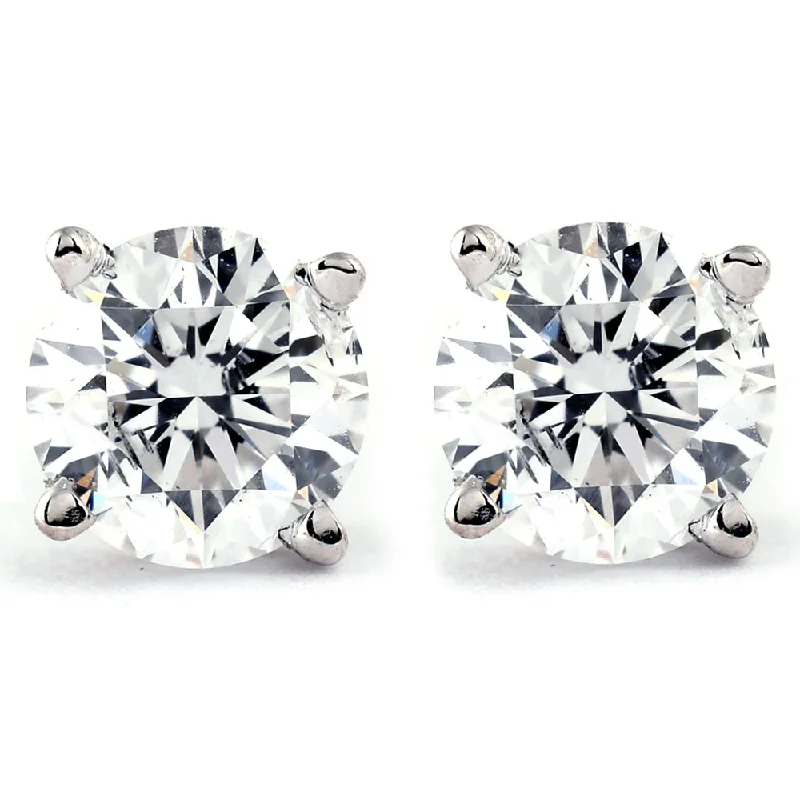 Trending Jewelry Styles Now At Limited-Time Discounts Platinum 1 Ct TDW Certified Round Brilliant Cut Diamond Studs Women's Earrings